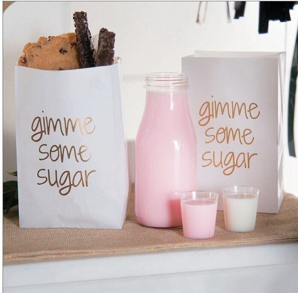 48 White Gold Gimme Some Sugar Wedding Favor Candy Bags Party Bridal Shower NWT
